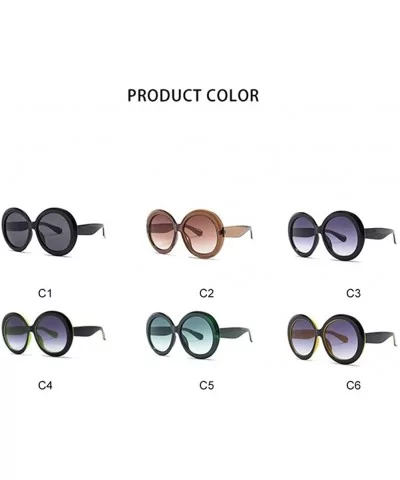 Oversized Round Sunglasses for Women UV400 - C2 - CW198CZQMKI $15.73 Oversized