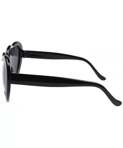 Women Fashion Oversized Heart Shaped Retro Sunglasses Cute Eyewear UV400 - Black - CC12NUXSGEM $11.43 Rimless