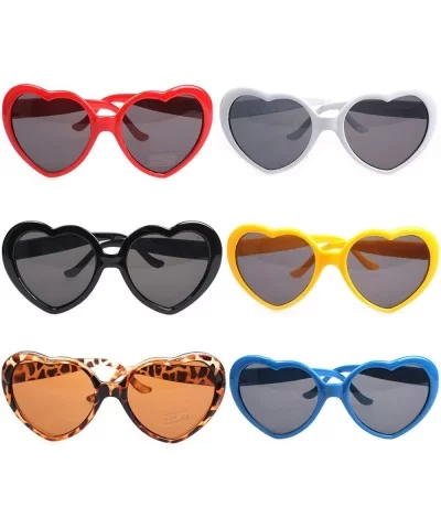 Women Fashion Oversized Heart Shaped Retro Sunglasses Cute Eyewear UV400 - Black - CC12NUXSGEM $11.43 Rimless