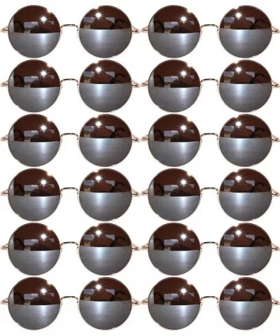 12 Round Retro Vintage Circle Tint Sunglasses Metal Frame Colored Lens Small lens - Round_56_gld_brn_mir_12p - CJ185TA53IA $3...
