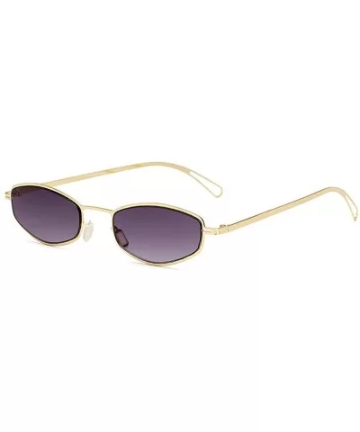 New cat glasses small frame light trend retro metal unisex personality sunglasses UV400 - Gold Grey - CH18RTGIASE $19.18 Square