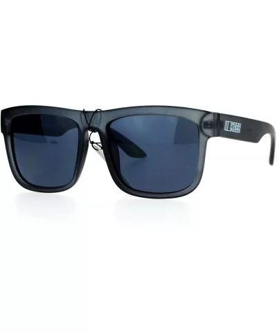 Dark Black Mens Oversize Sport Horned Sunglasses - Grey - CV12EO5OSQP $13.44 Wayfarer