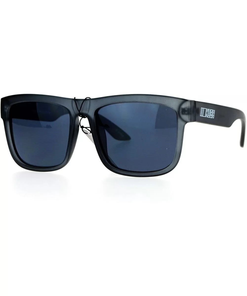 Dark Black Mens Oversize Sport Horned Sunglasses - Grey - CV12EO5OSQP $13.44 Wayfarer