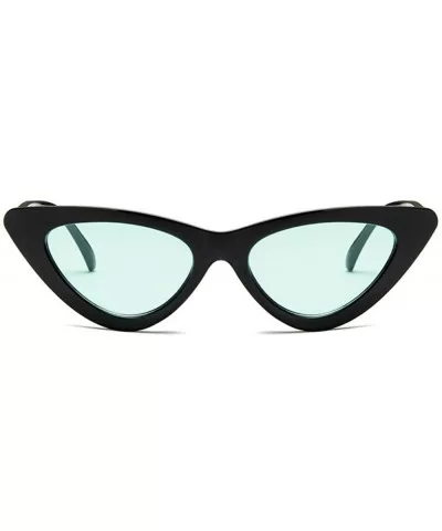 Women Fashion Triangle Cat Eye Sunglasses with Case UV400 Protection Beach - Black Frame/Gren Lens - CF18WMR3ZZH $32.79 Cat Eye