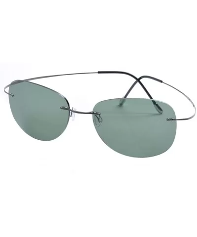 rimless titanium polarized Sunglasses - Gray - CV12HKIT0GB $38.69 Rimless