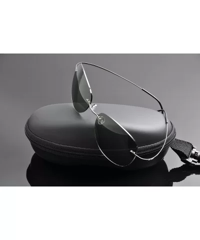 rimless titanium polarized Sunglasses - Gray - CV12HKIT0GB $38.69 Rimless