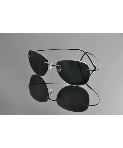 rimless titanium polarized Sunglasses - Gray - CV12HKIT0GB $38.69 Rimless