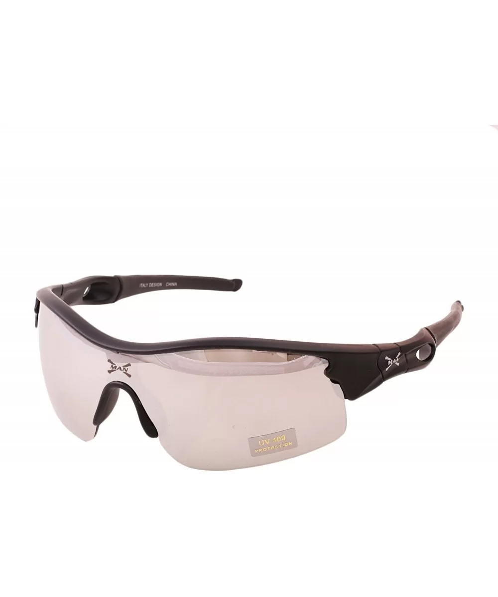 Fashion Sports Half Frame Sunglasses for Baseball Cycling Fishing Golf TZ284 - Black Frame/Silver Mirrored - CH180OHMSUX $16....