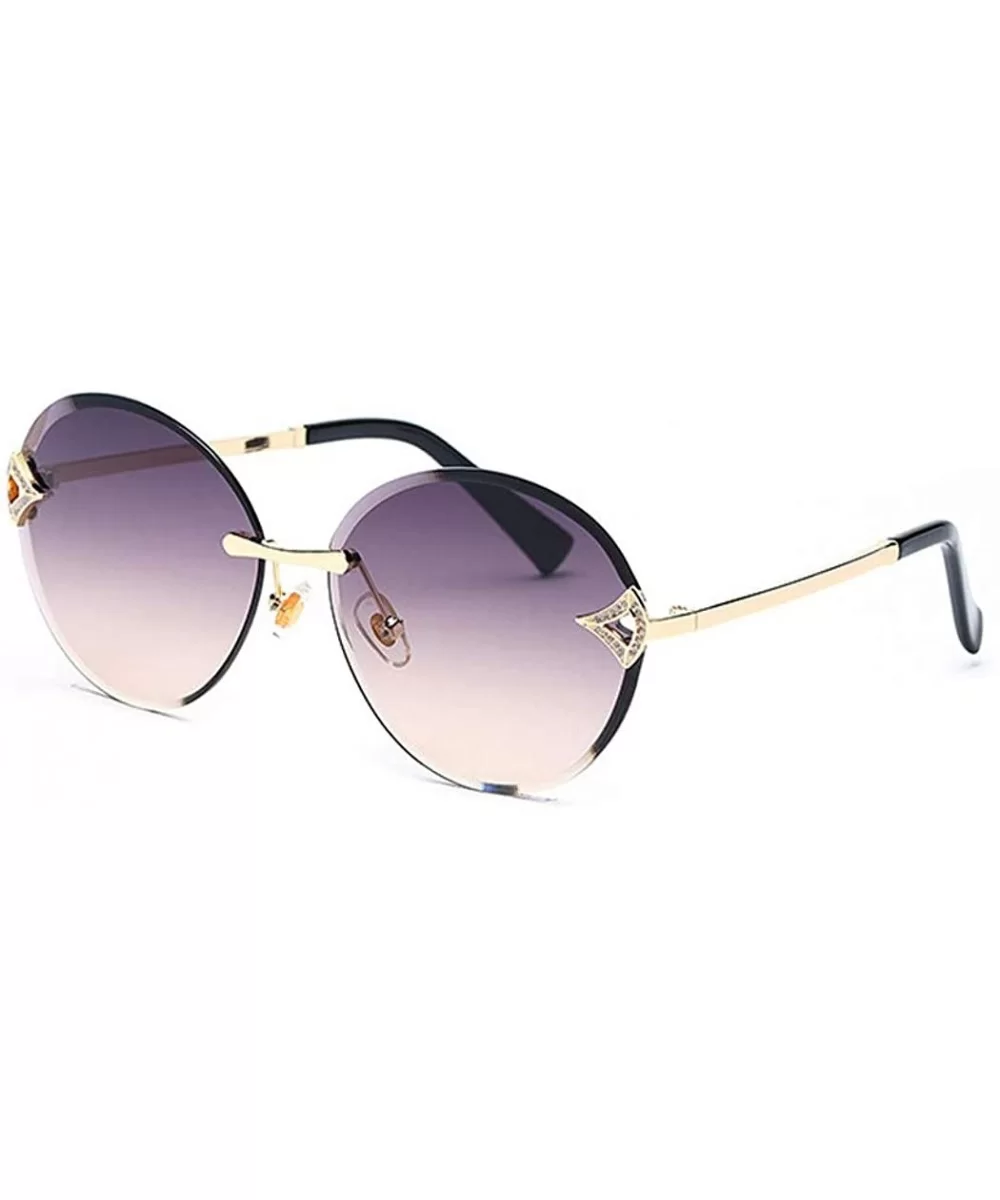 Classic fashion frameless sunshade- round- PC lens ladies sunglasses - E - CT18S02UU43 $68.32 Round