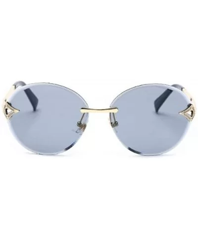 Classic fashion frameless sunshade- round- PC lens ladies sunglasses - E - CT18S02UU43 $68.32 Round