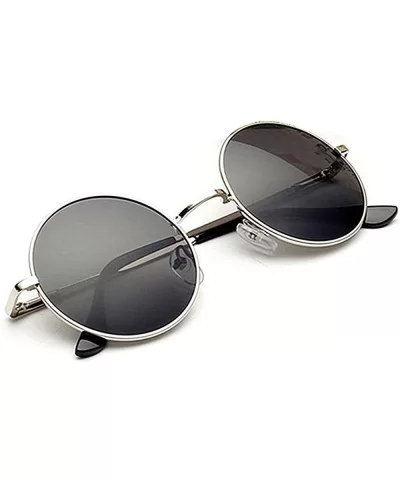 Hippie Sunglasses WITH CASE Retro Classic Circle Lens Round Sunglasses Steampunk Colored - CI18SMYSI4Z $14.14 Oval