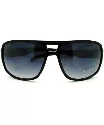 Mens Luxury Oversize Sport Plastic Racer Sunglasses - Black - CO12O8WEQ8H $14.12 Oversized