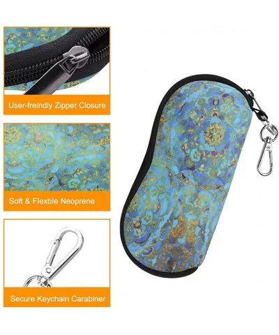 Glasses Case with Carabiner - Ultra Light Portable Neoprene Zipper Sunglasses Soft Case - Shades of Blue - C918CWUNGSC $11.80...