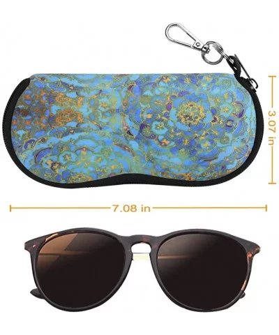 Glasses Case with Carabiner - Ultra Light Portable Neoprene Zipper Sunglasses Soft Case - Shades of Blue - C918CWUNGSC $11.80...