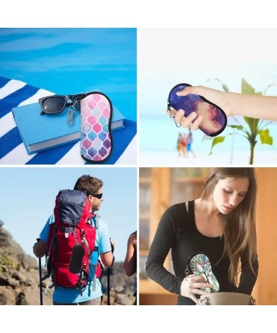 Glasses Case with Carabiner - Ultra Light Portable Neoprene Zipper Sunglasses Soft Case - Shades of Blue - C918CWUNGSC $11.80...