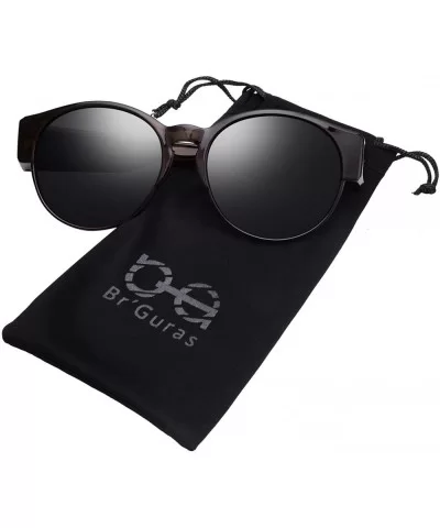 Polarized Fit Over Glasses Sunglasses with Oversized Cat Eye Frame for Men and Women - Brown - C7199GKS90G $24.53 Oversized