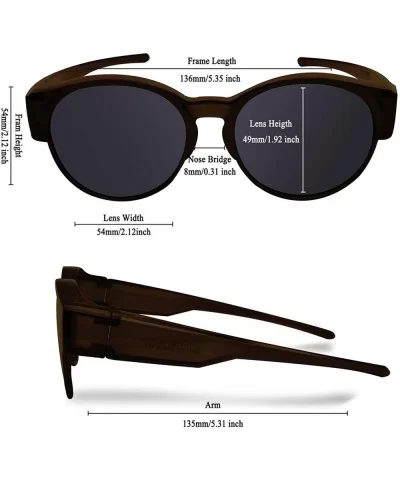 Polarized Fit Over Glasses Sunglasses with Oversized Cat Eye Frame for Men and Women - Brown - C7199GKS90G $24.53 Oversized