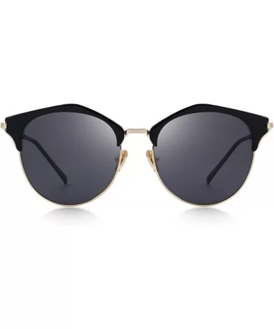 Women Cat Eye Polarized Sunglasses Retro Style Shades UV400 Protection S6503 - Black - C718DLIDCM9 $21.11 Oversized