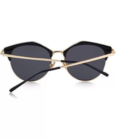 Women Cat Eye Polarized Sunglasses Retro Style Shades UV400 Protection S6503 - Black - C718DLIDCM9 $21.11 Oversized