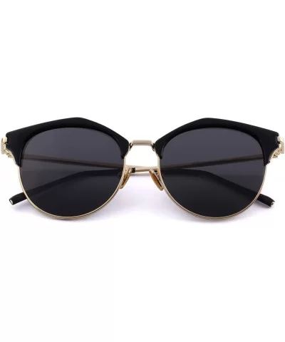 Women Cat Eye Polarized Sunglasses Retro Style Shades UV400 Protection S6503 - Black - C718DLIDCM9 $21.11 Oversized