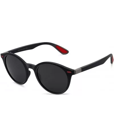 Sunglasses for Men Polarized Travel Driving Fishing Round Matte Female UV400 Eyewear TR90 - C1 Matte Black - CF18M3NE2H2 $54....