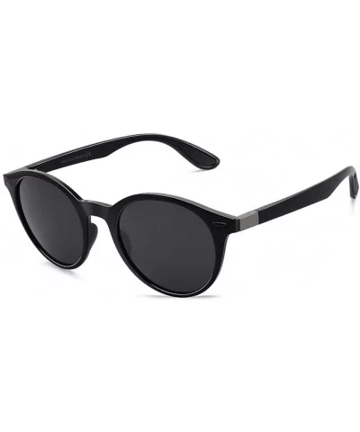 Sunglasses for Men Polarized Travel Driving Fishing Round Matte Female UV400 Eyewear TR90 - C1 Matte Black - CF18M3NE2H2 $54....