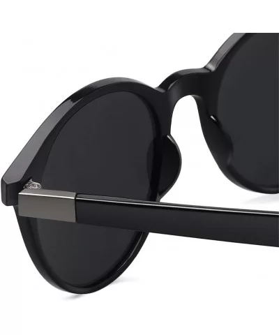 Sunglasses for Men Polarized Travel Driving Fishing Round Matte Female UV400 Eyewear TR90 - C1 Matte Black - CF18M3NE2H2 $54....