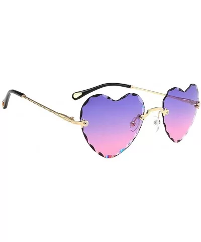 2x Fashion Heart Shape Rimless UV400 Sunglasses Eyewear For Party Travel Beach - CN19036SIW2 $24.19 Rimless