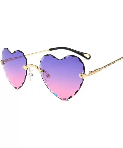 2x Fashion Heart Shape Rimless UV400 Sunglasses Eyewear For Party Travel Beach - CN19036SIW2 $24.19 Rimless