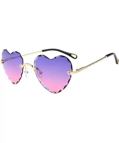 2x Fashion Heart Shape Rimless UV400 Sunglasses Eyewear For Party Travel Beach - CN19036SIW2 $24.19 Rimless