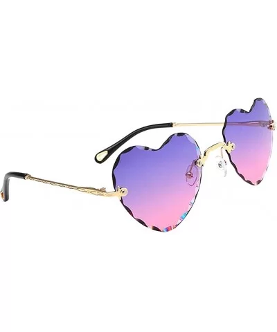 2x Fashion Heart Shape Rimless UV400 Sunglasses Eyewear For Party Travel Beach - CN19036SIW2 $24.19 Rimless