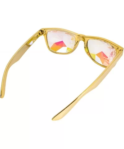 Festivals Kaleidoscope Glasses Rainbow Prism Sunglasses Goggles - Black+gold-square Lens - CG18DYQAT25 $37.42 Goggle