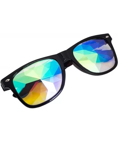 Festivals Kaleidoscope Glasses Rainbow Prism Sunglasses Goggles - Black+gold-square Lens - CG18DYQAT25 $37.42 Goggle