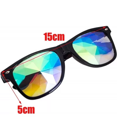 Festivals Kaleidoscope Glasses Rainbow Prism Sunglasses Goggles - Black+gold-square Lens - CG18DYQAT25 $37.42 Goggle