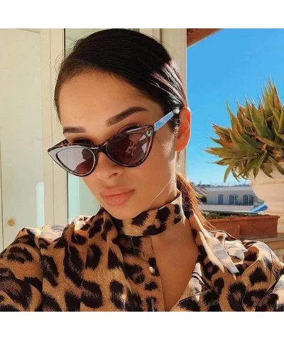 2019 Cat Eye Fashion Sunglasses Women Fashion Vintage Small Glasses Woman Black - Purple - C118Y6SSLEH $12.37 Cat Eye