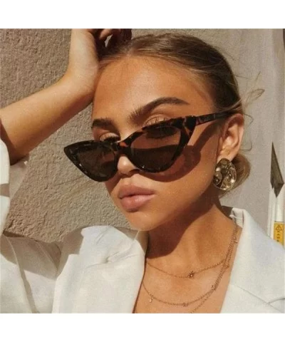 2019 Cat Eye Fashion Sunglasses Women Fashion Vintage Small Glasses Woman Black - Purple - C118Y6SSLEH $12.37 Cat Eye