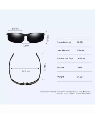 Men's Aluminum Magnesium Polarizing Sunglasses Half Frame Color Film Outdoor Sports Polarizing Sunglasses - A - CF18Q9EMUSA $...