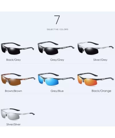 Men's Aluminum Magnesium Polarizing Sunglasses Half Frame Color Film Outdoor Sports Polarizing Sunglasses - A - CF18Q9EMUSA $...