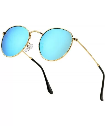 Small Round Polarized Sunglasses for Men Women Vintage Designer Style Circle Lens Sun Glasses - CC1992XCRKQ $19.17 Sport