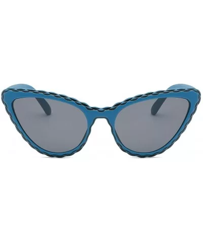 Women's Cat Eye Shade Sunglasses Striped Vintage Polarized Sunglasses - B - C318RGDLU60 $12.24 Cat Eye