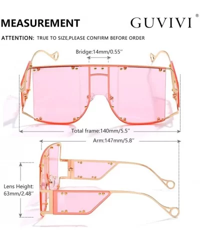 Oversized Fashion Sunglasses Glasses - Transparent Pink - CG18ZUX3GOS $33.33 Square