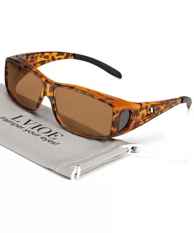 Sunglasses Polarized Prescription Protection - Tortoise Frame-polarized Brown Lens Wrap Around Sunglasses - CL192URW933 $37.0...