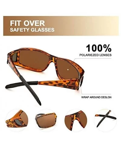 Sunglasses Polarized Prescription Protection - Tortoise Frame-polarized Brown Lens Wrap Around Sunglasses - CL192URW933 $37.0...