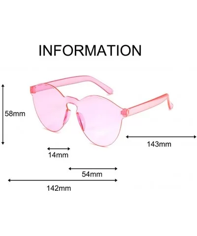 Love Heart Shaped Rimless Sunglasses PC Frame Resin Lens Sunglasses UV400 Sunglasses - Pink - CU199X945L4 $7.39 Oversized