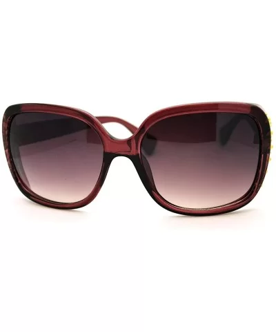 Womens Classy Square Sunglasses with Gold Round Studs - Purple - C711FAF9VDX $13.05 Square