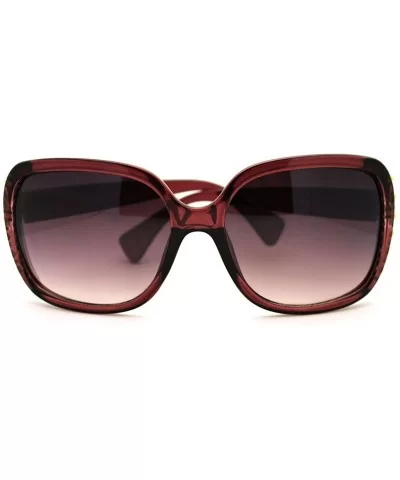 Womens Classy Square Sunglasses with Gold Round Studs - Purple - C711FAF9VDX $13.05 Square