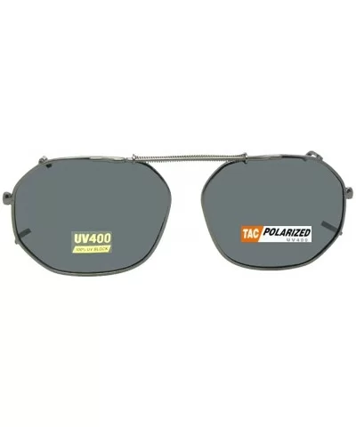 Round Square Polarized Clip-on Sunglasses - Pewter-polarized Gray Lens - CC189RAS5EZ $24.55 Round