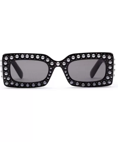 Women Oversized Square Crystal Diamond Square Sunglasses - A - C018DDC6EHZ $18.65 Sport