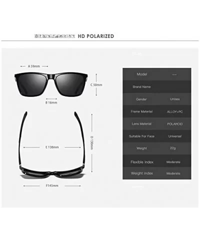 Premium Military Oversized Square Aviator Polarized Sunglasses Rectangular Sun Glasses For Men/Women - Black - CR18Y9MS664 $2...