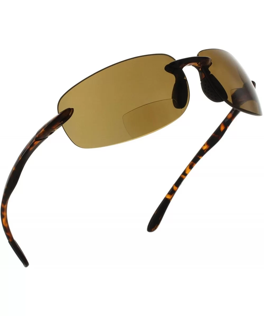 Bifocal Sunglasses Rimless Readers Lightweight - Polarized Brown Lens/Tortoise Frame - CV11M4OHAJP $45.74 Wrap